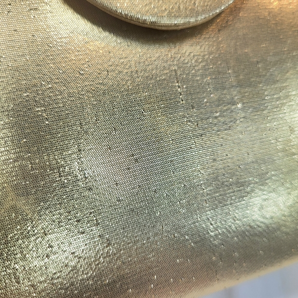 La Regale Mini PURSE Gold Satin Box Clutch Wristlet Hand Bag Crossbody Formal - Picture 16 of 16